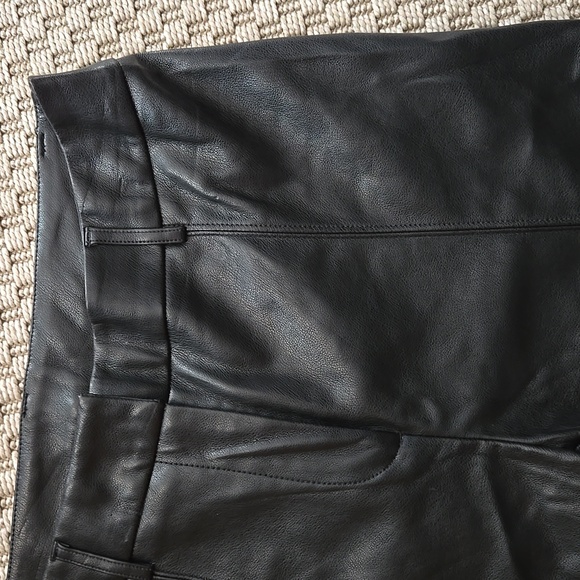 Madewell Faux Leather Pant Cropped High Rise Straight Wide Leg - Picture 3 of 9